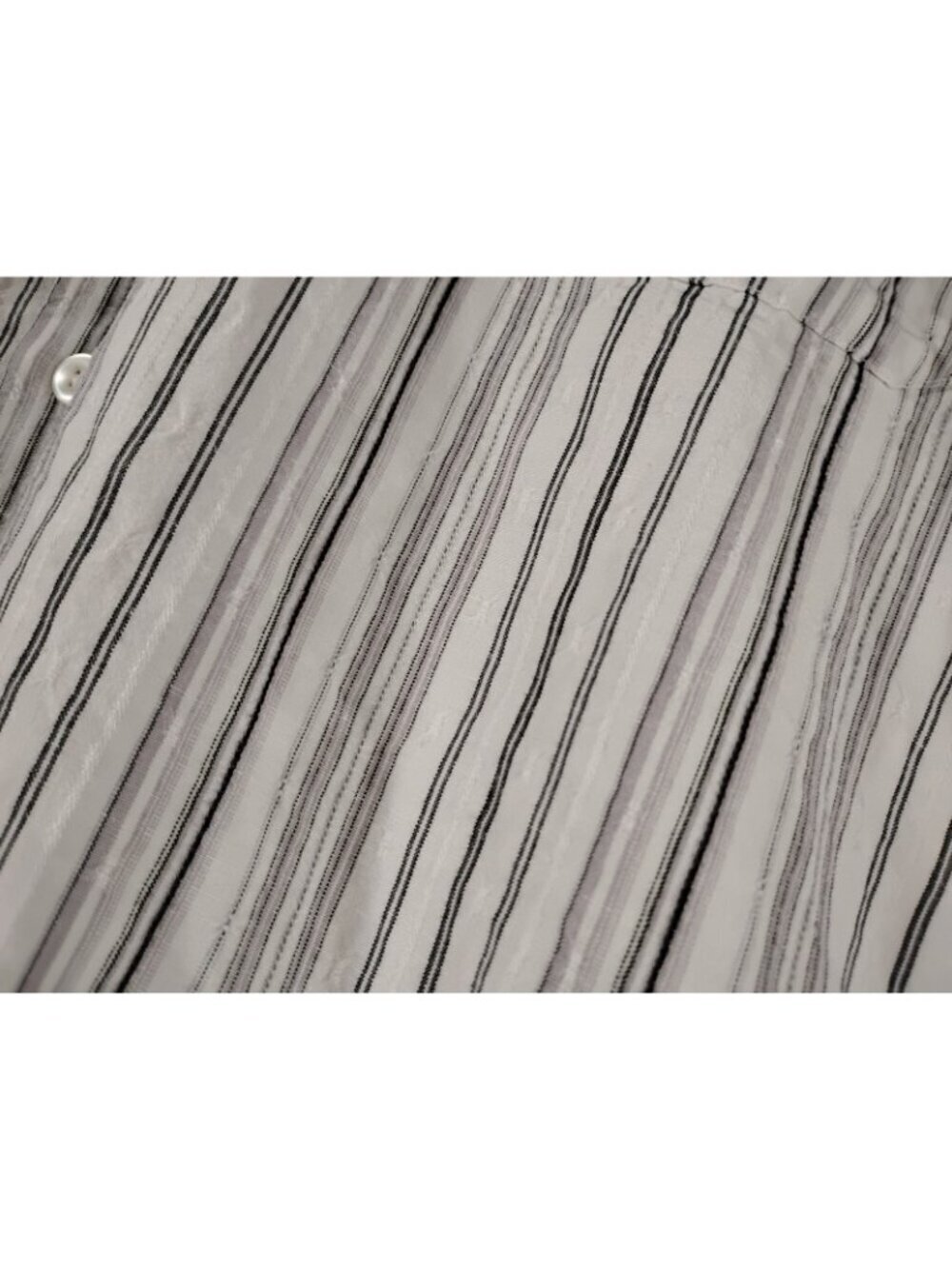 Alfani Mens Linen Blend Button-Down Shirt Short Sleeve Striped Casual School XL - Picture 2 of 6